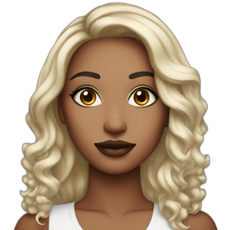 A makeup artist white girl with a makeup brush in her hand | AI Emoji ...