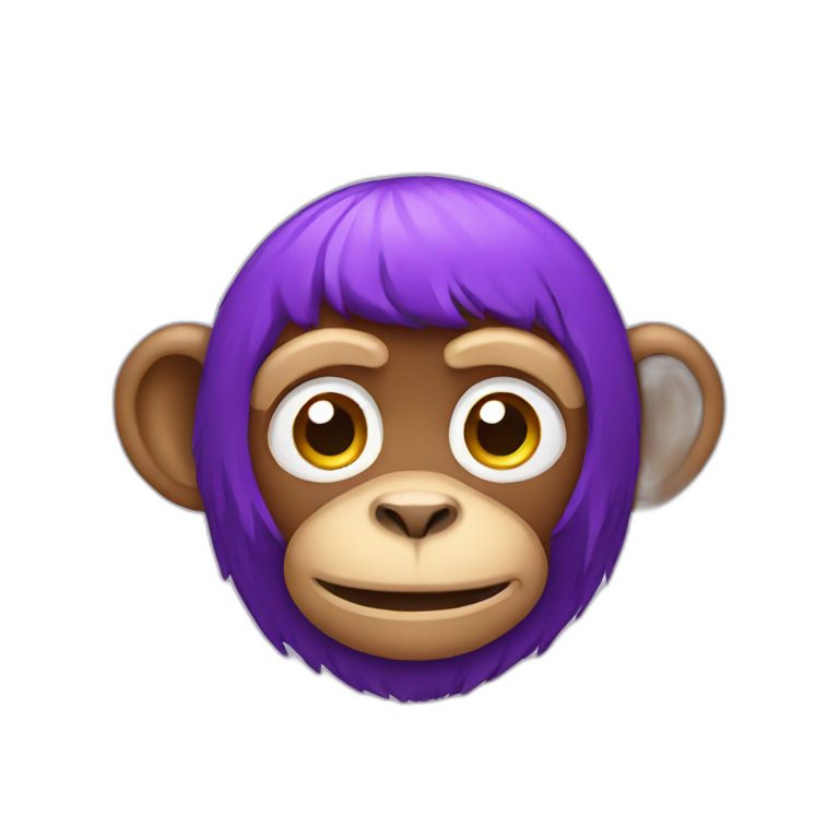 Monkey with purple store hair