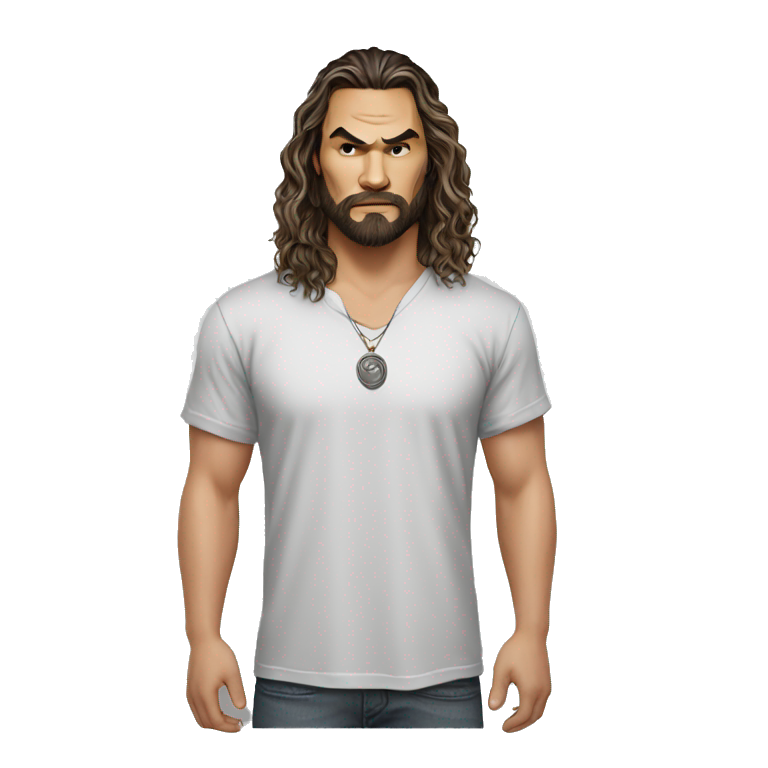 jason momoa cartoon wearing tee | AI Emoji Generator