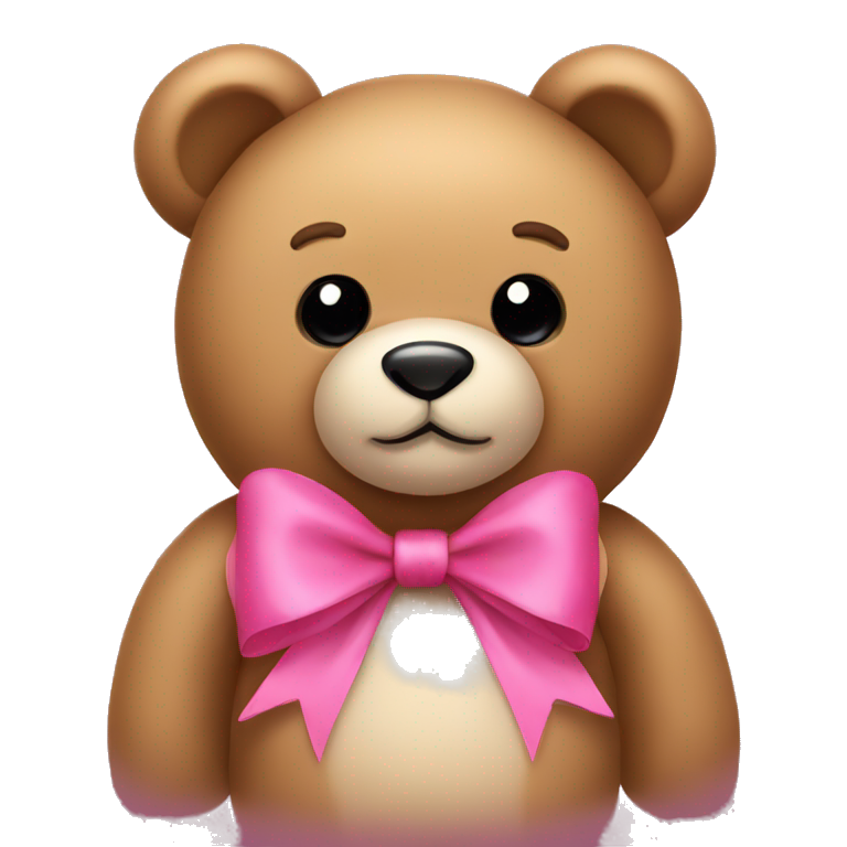 pink bow teddy bear solo | AI Emoji Generator