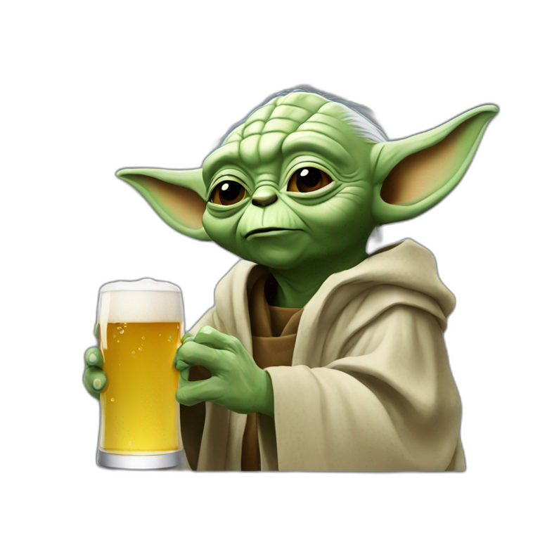 yoda drinking beer | AI Emoji Generator