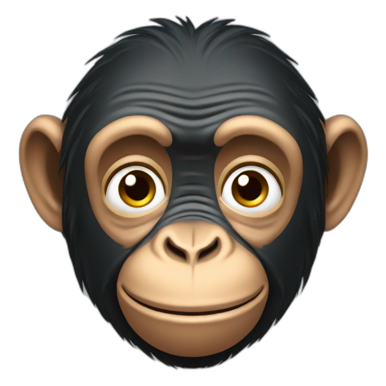 Chimpanzee sitting | AI Emoji Generator