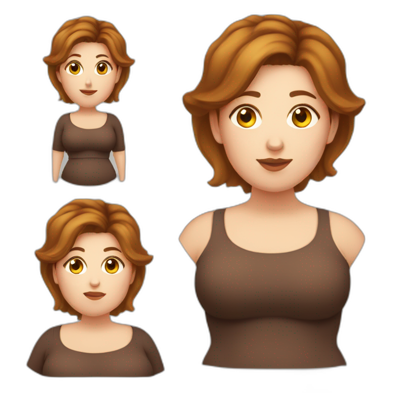 Obese Jeune Woman Big Belly Cheveux Long Marron Ai Emoji Generator