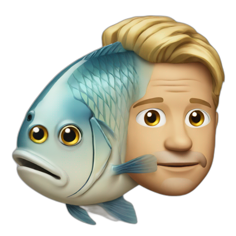 Front Portrait a Fish face | AI Emoji Generator