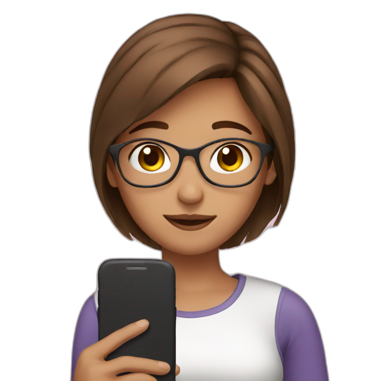 Red Head Girl With Smartphone Ai Emoji Generator 0947