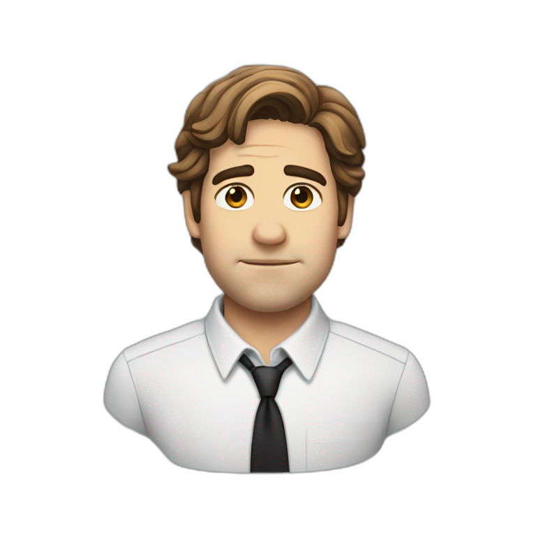 Jim Halpert from The Office looking at the camera face | AI Emoji Generator