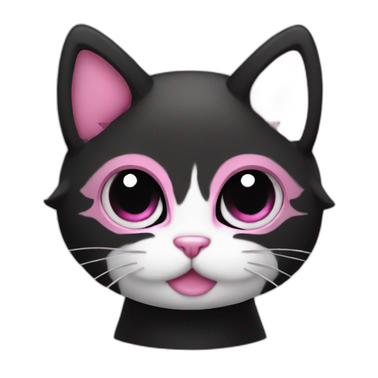 emo girl with black and pink rat tail hair | AI Emoji Generator