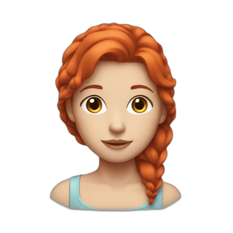 flying girl with red hair | AI Emoji Generator