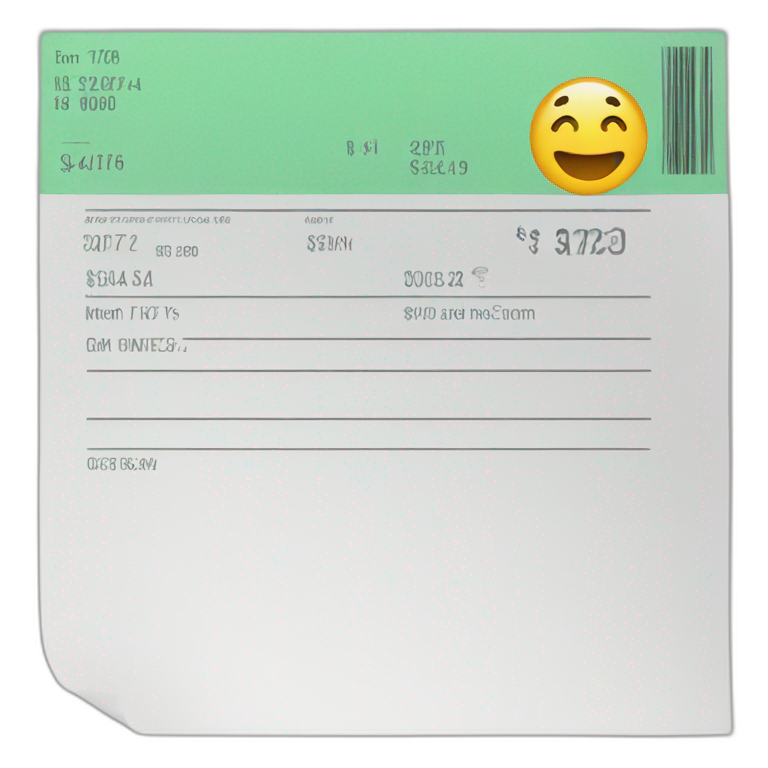 White shopping receipt | AI Emoji Generator