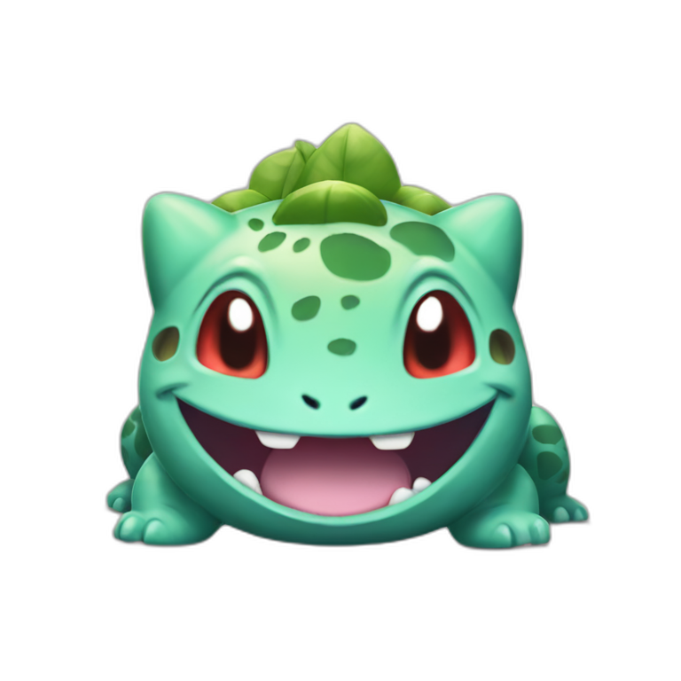 happy bulbasaur smiling at camera | AI Emoji Generator