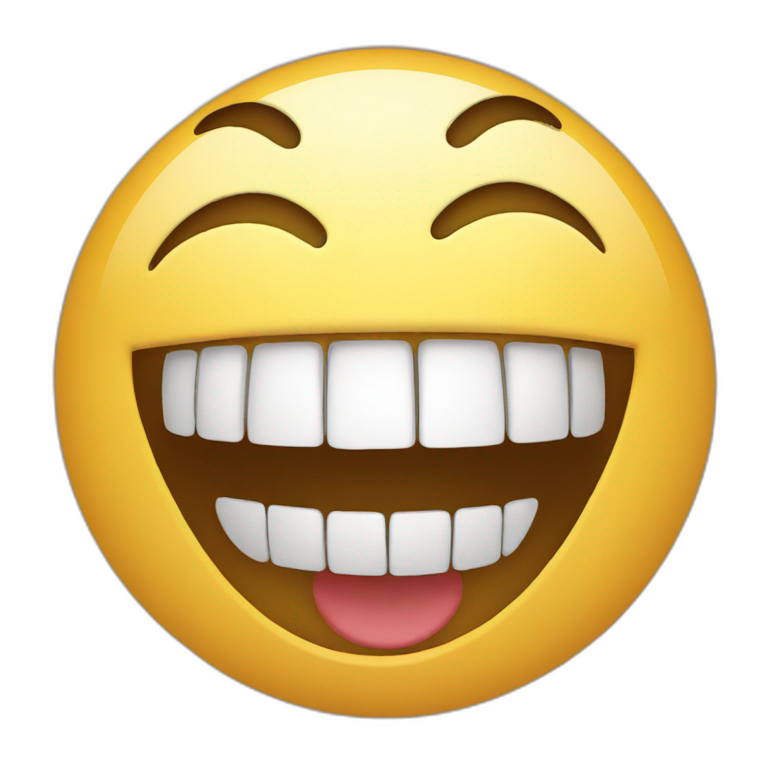 Round face laughing and covering eyes with hand | AI Emoji Generator