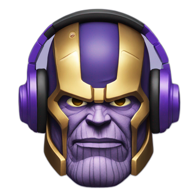 thanos with headphones | AI Emoji Generator