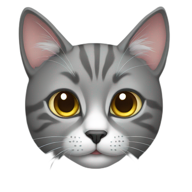 Grey Cat in his house | AI Emoji Generator