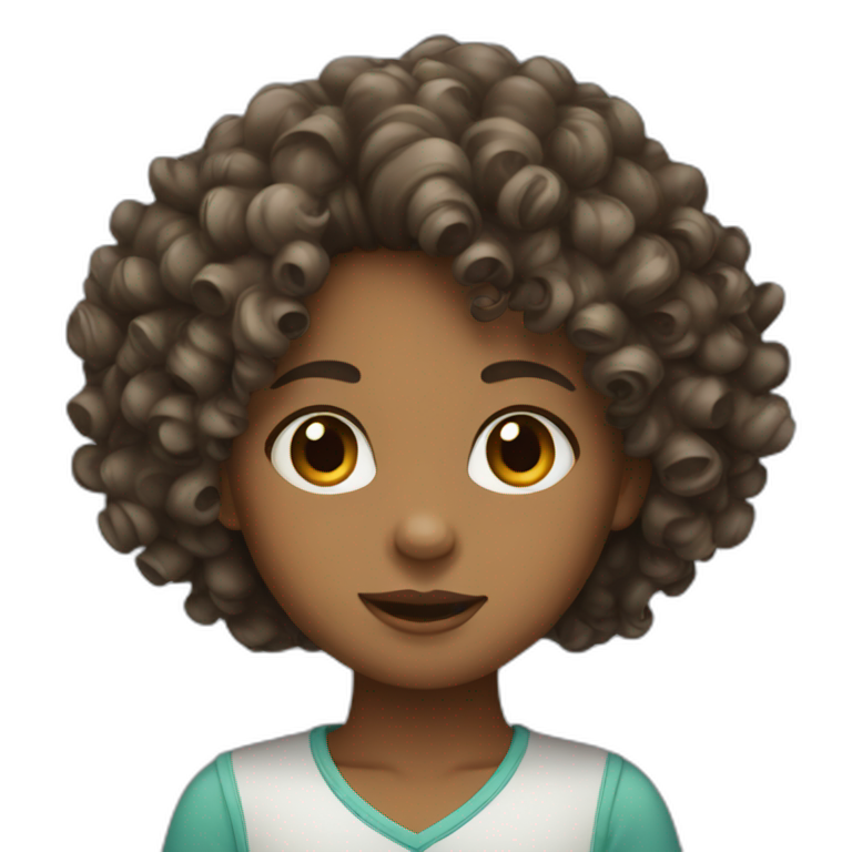 Runner girl with curly hair | AI Emoji Generator