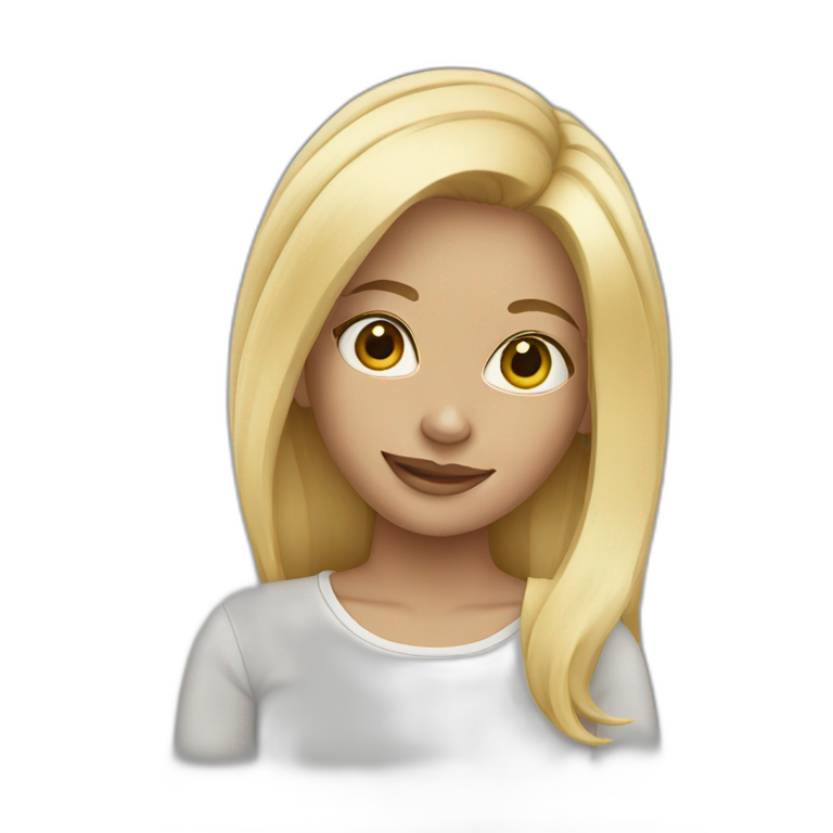 Tired blonde girl | AI Emoji Generator