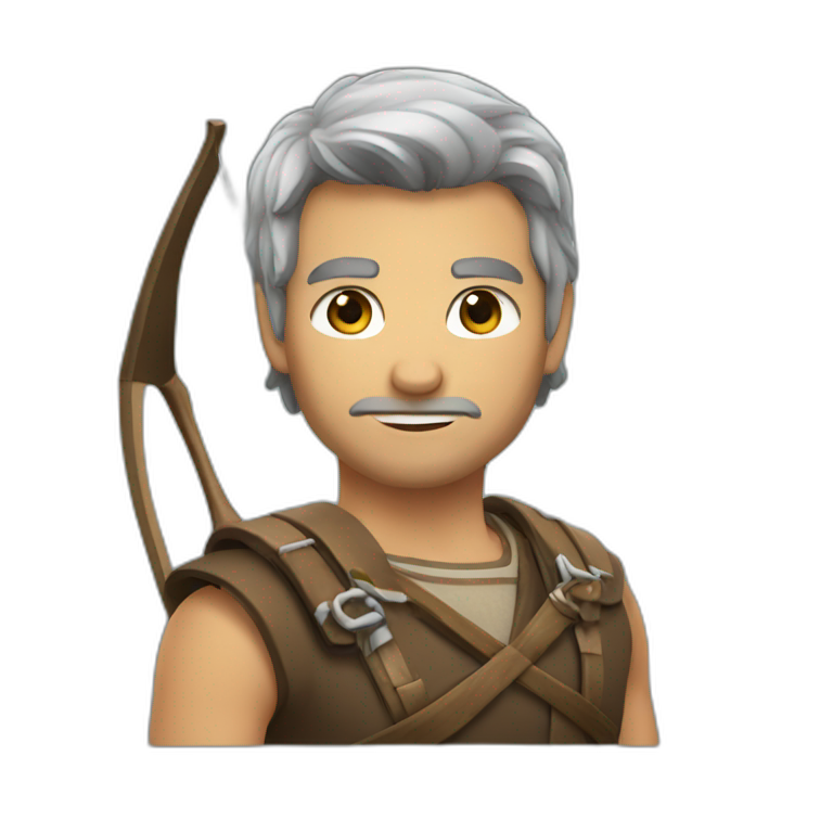 A Warlike Archer Made Of Silver Looking Sideways Ai Emoji Generator