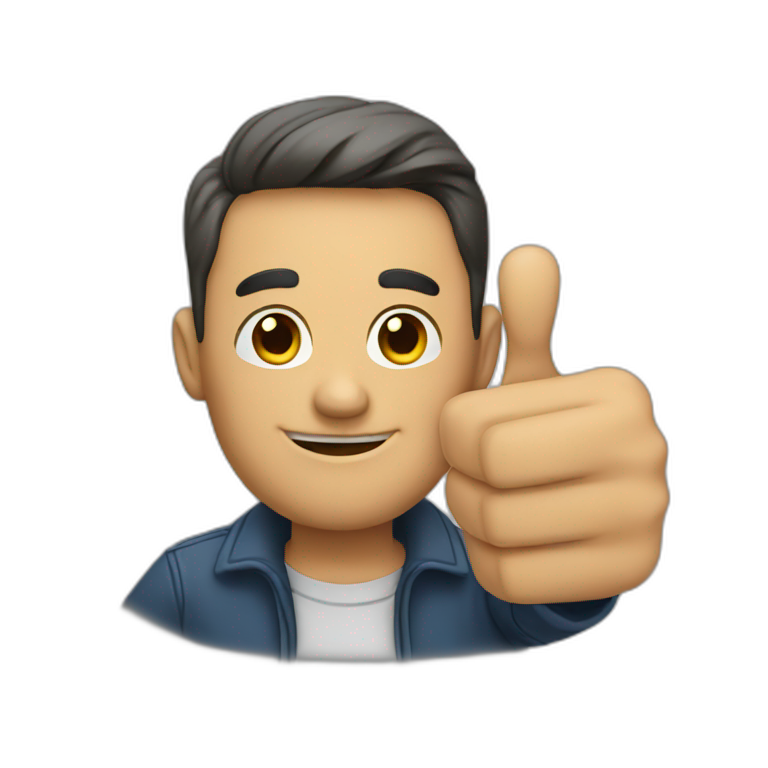 thumbs up man in suit with sunglasses] | AI Emoji Generator