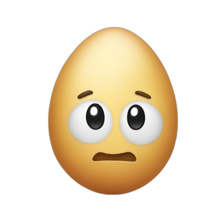 Humpty Dumpty's broken egg shell face | AI Emoji Generator