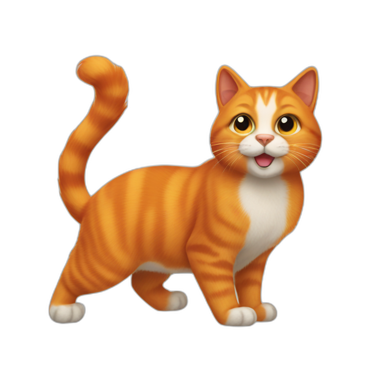 white long hair cat with orange spot on face and orange tail | AI Emoji ...