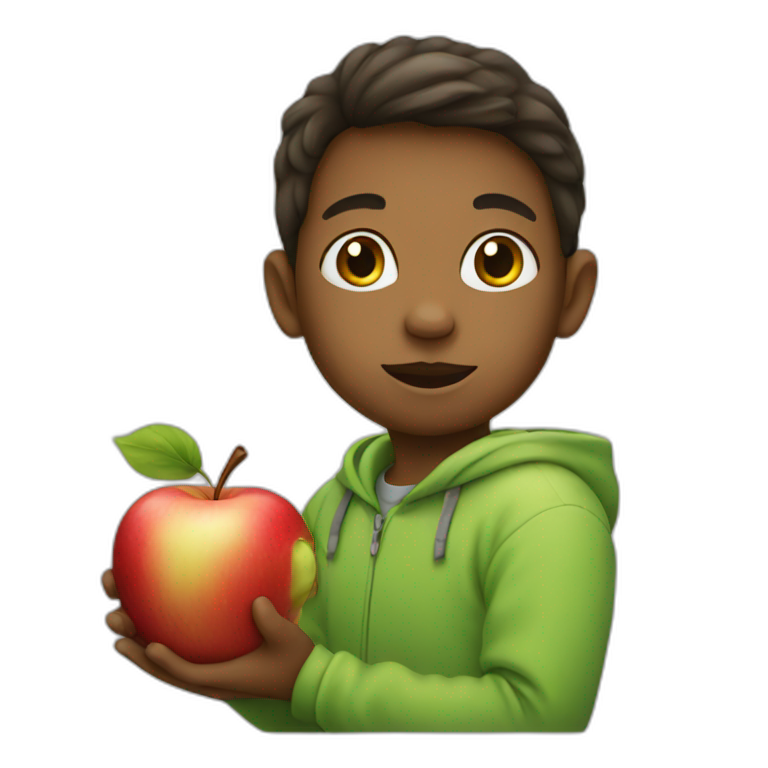 boy with an apple laptop | AI Emoji Generator