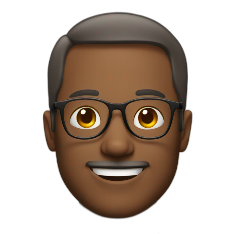 Javanese man with rounded face wear glasses | AI Emoji Generator