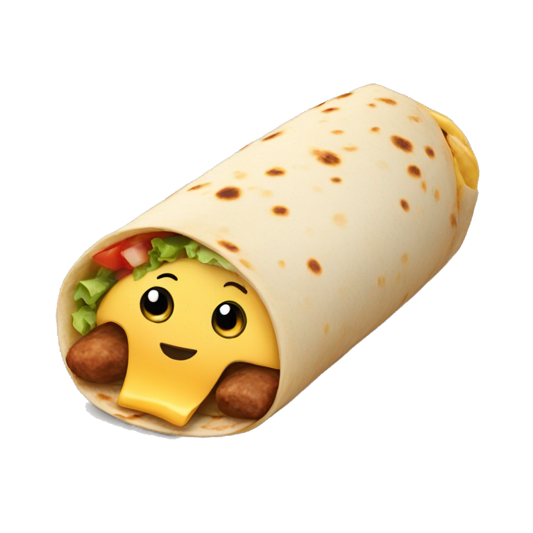 Burrito with a human face | AI Emoji Generator