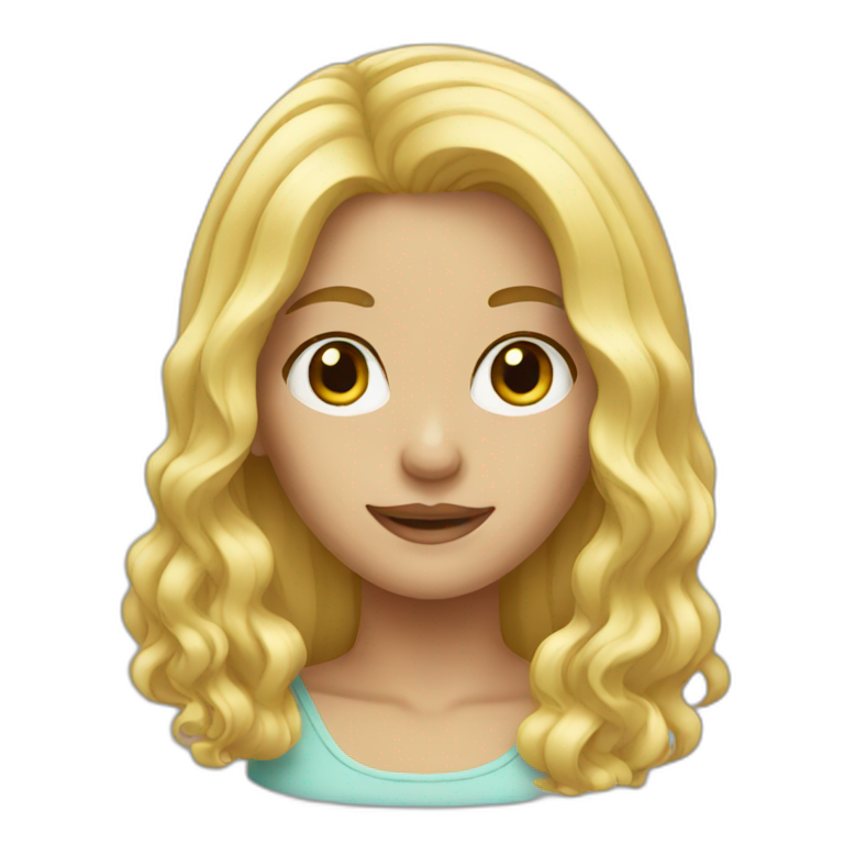 blonde girl with heart pig | AI Emoji Generator