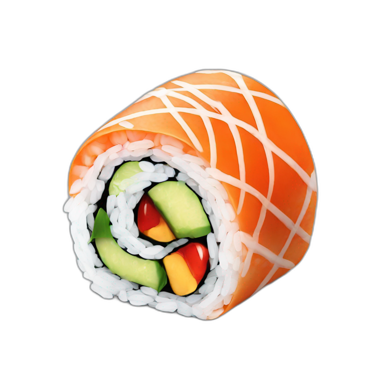 happy sushi roll black and white | AI Emoji Generator