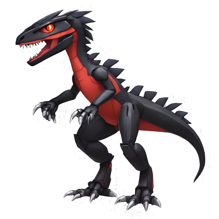 Cool Edgy Black Red Digimon-Fakemon-Guilmon-Velociraptor-Dragon-Mecha ...