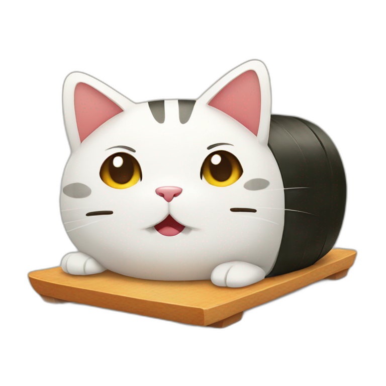 Cat in sushi roll | AI Emoji Generator