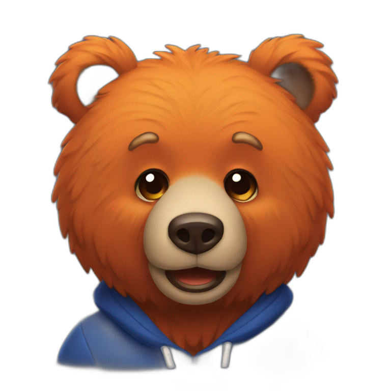 Dark Blue Orange bear angry chicago | AI Emoji Generator