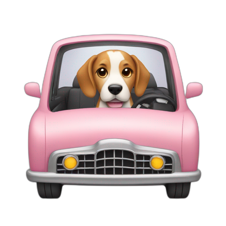 Dog in car | AI Emoji Generator