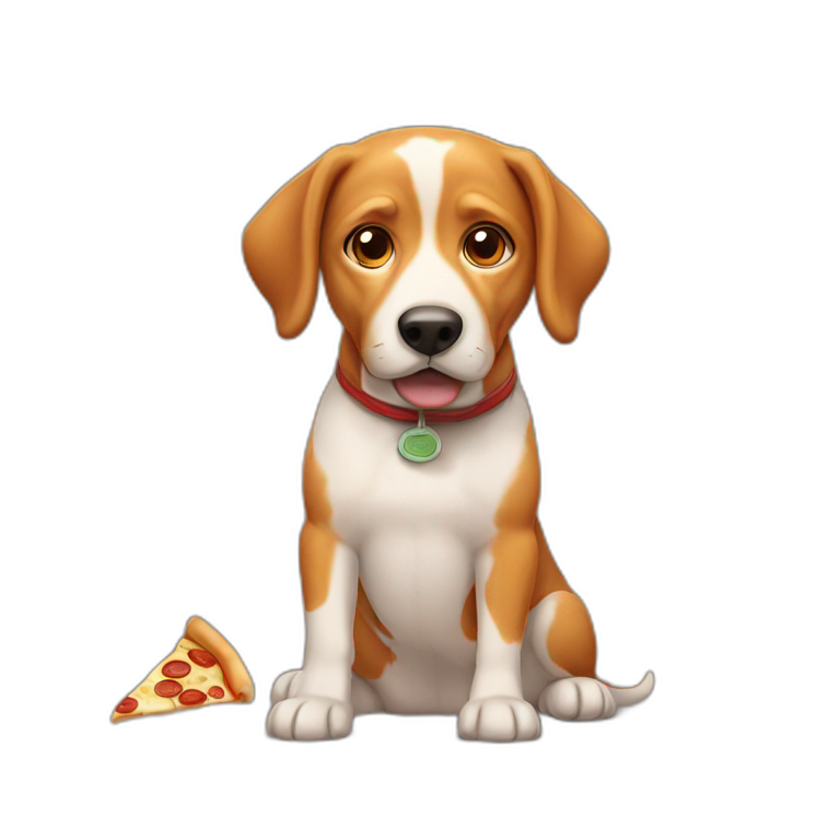 dog eating pizza | AI Emoji Generator