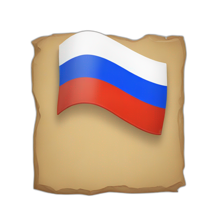 putin welcomes to russia holding a russian flag | AI Emoji Generator