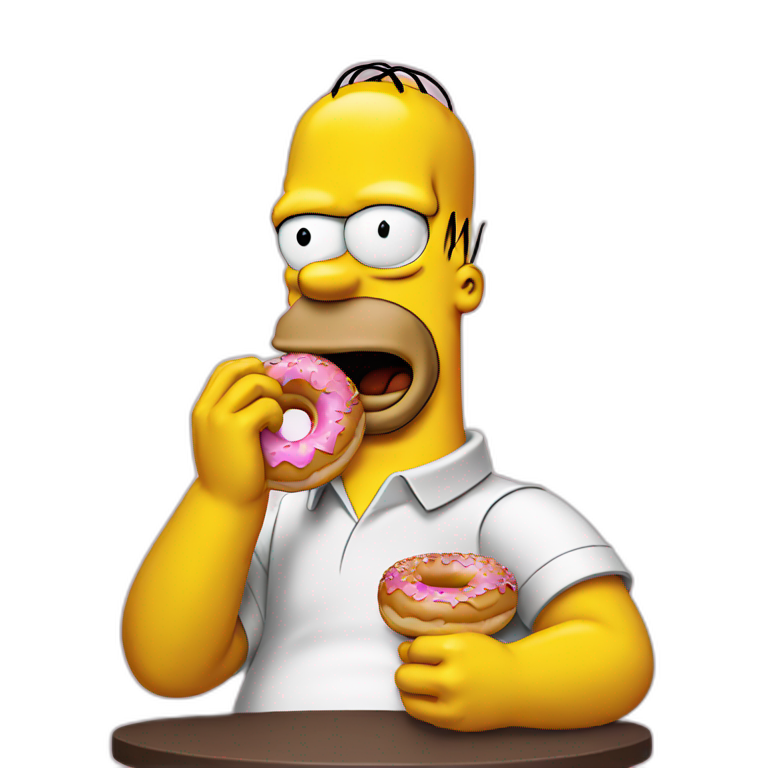 homer simpson eating a donut | AI Emoji Generator