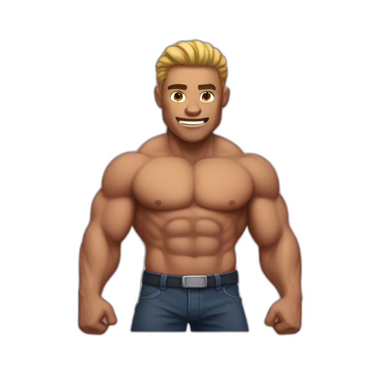 Macron muscular | AI Emoji Generator