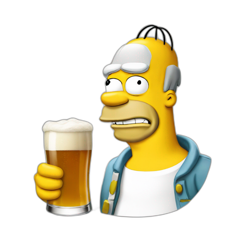 Homer Simpson drunk beer | AI Emoji Generator