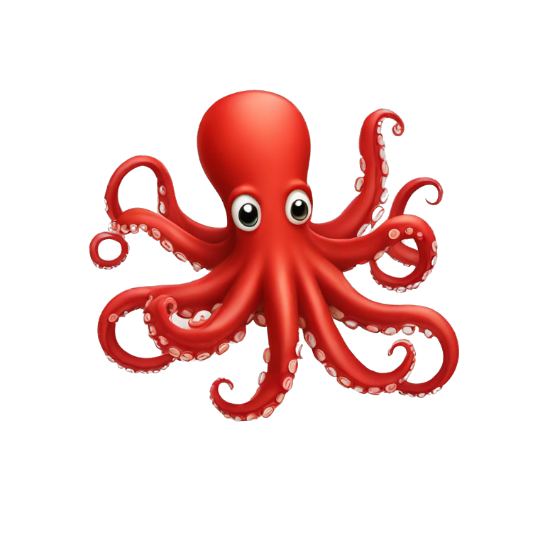 red cartoon octopus with white beard | AI Emoji Generator