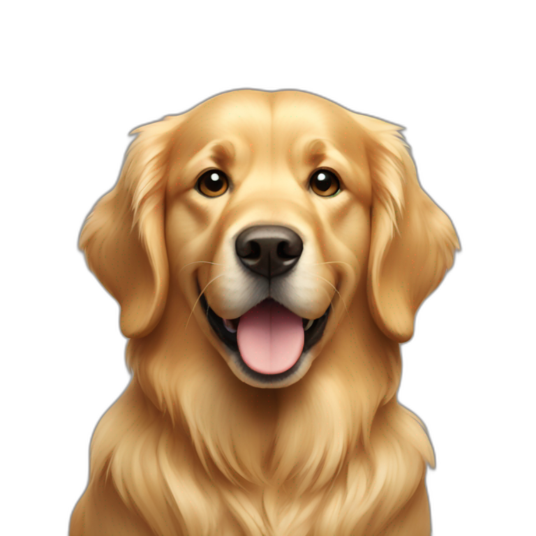 Blonde girl with glasssz petting a golden retriever | AI Emoji Generator