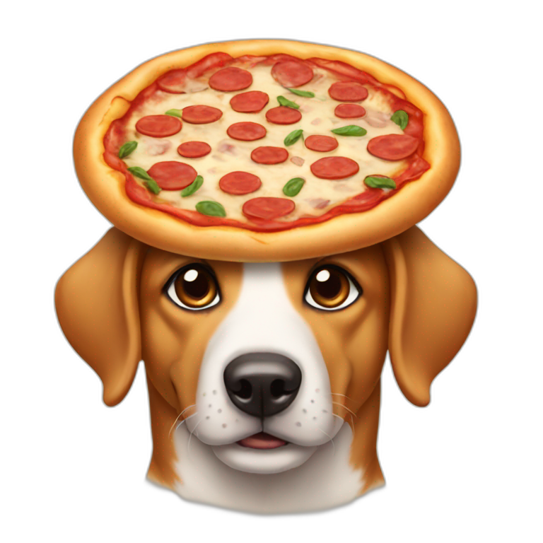 dog eating pizza | AI Emoji Generator