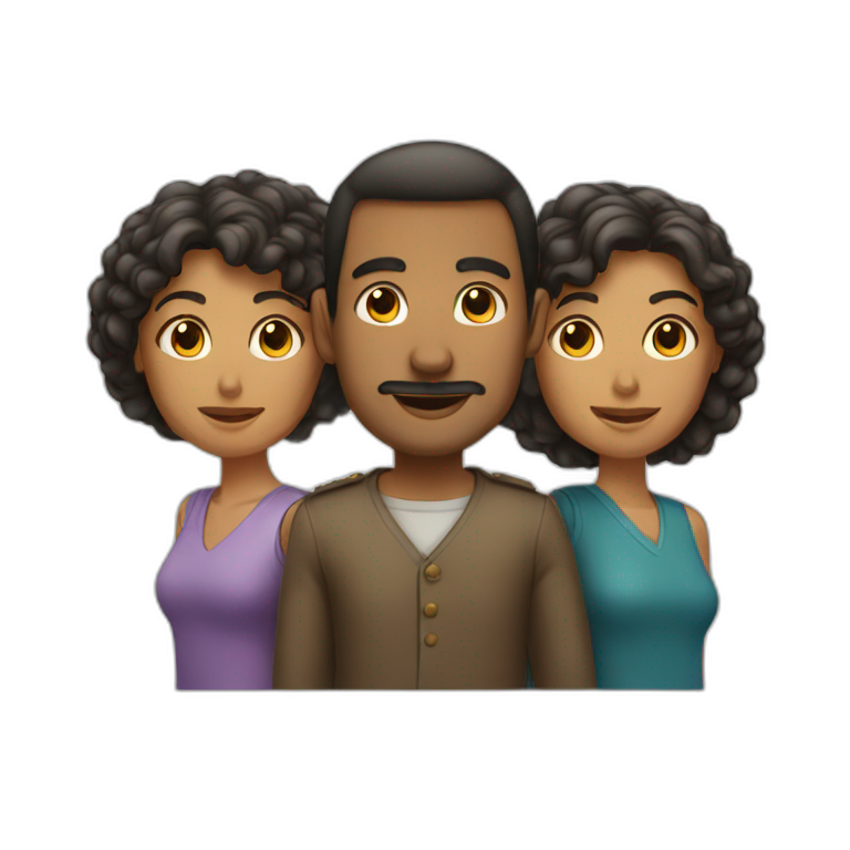 A man with two wifes | AI Emoji Generator