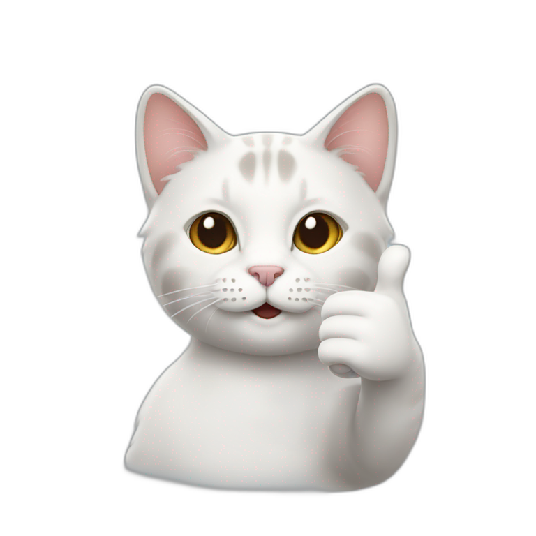 Cat with thumbs up | AI Emoji Generator