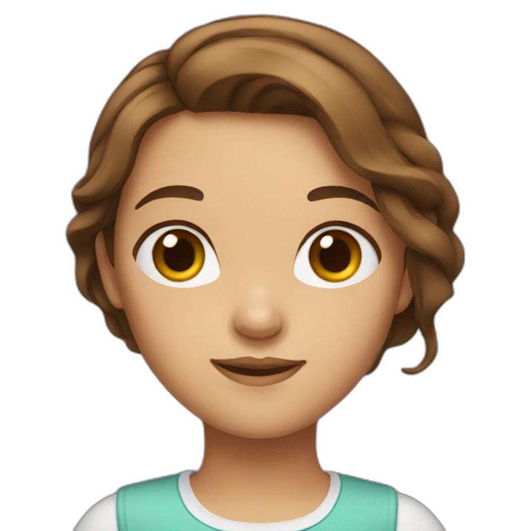 chibi cartoon girl with brown hair | AI Emoji Generator