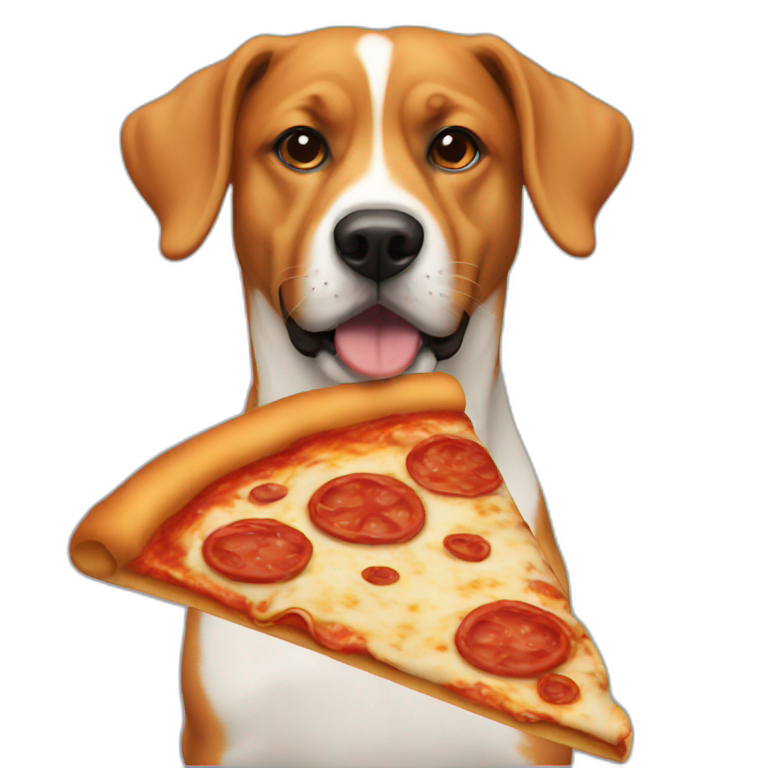 dog eating pizza | AI Emoji Generator