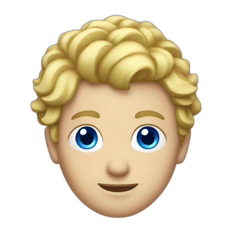 blond woman short hair blue eyes | AI Emoji Generator