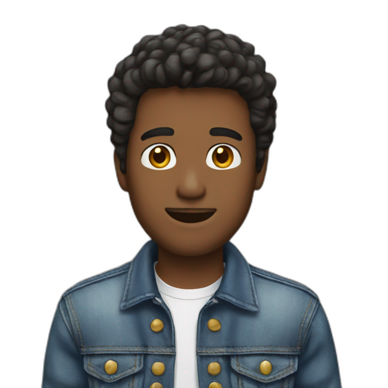 curly haired handsome guy | AI Emoji Generator