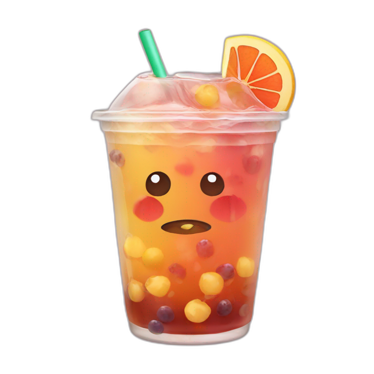 Red boba tea | AI Emoji Generator