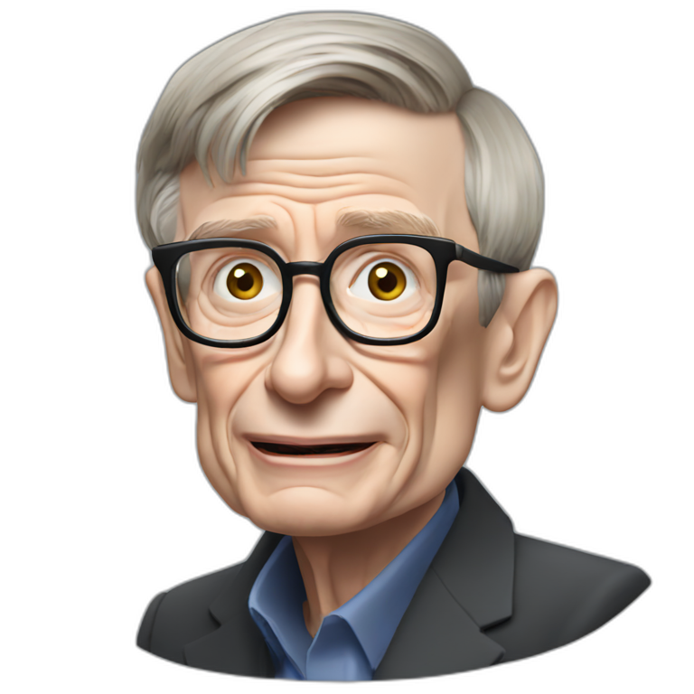 Stephen Hawking on a wheelchair | AI Emoji Generator