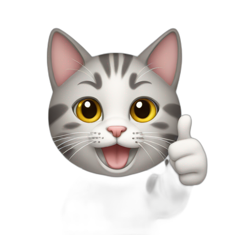 Cat with thumbs up | AI Emoji Generator