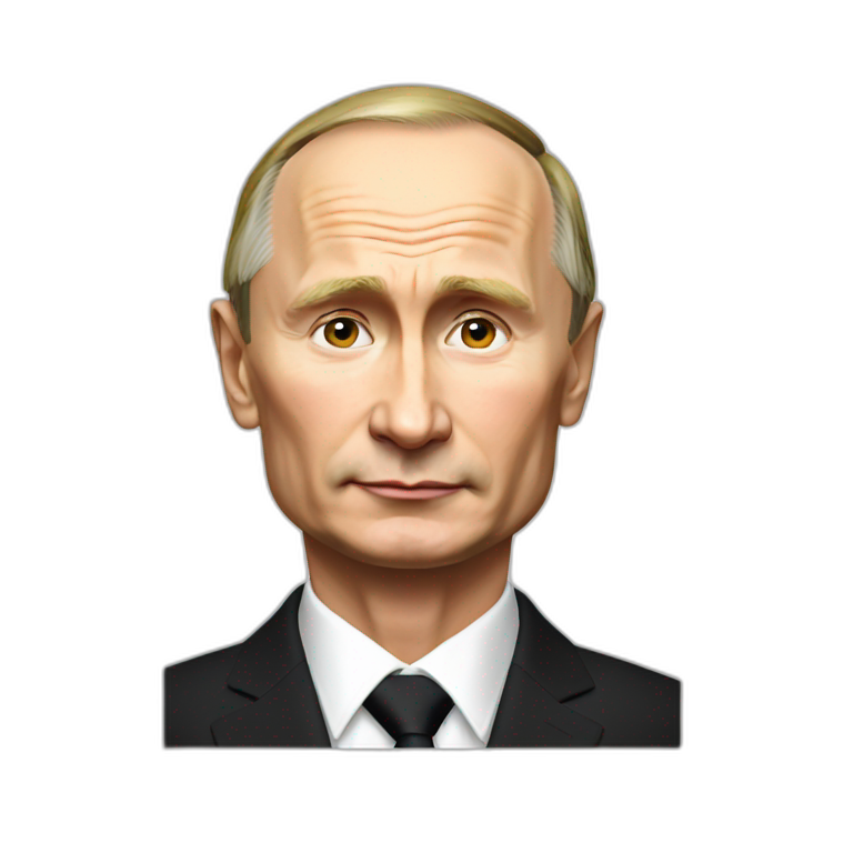 Vladimir Putin with toothbrush mustache | AI Emoji Generator